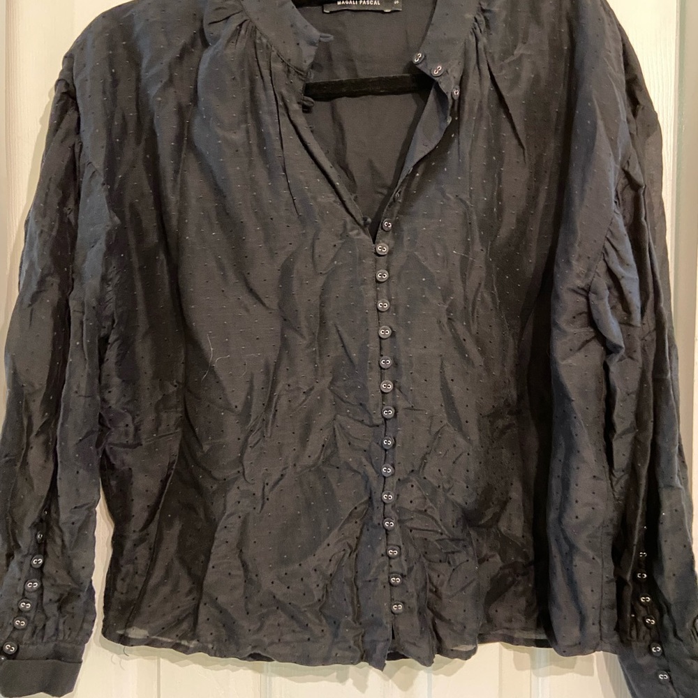 Magali Pascal Black Button Down Blouse - image 2
